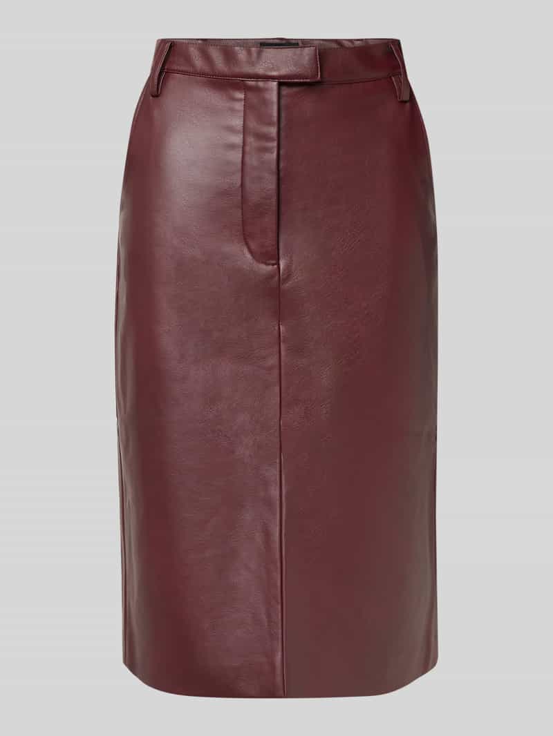 bardot Knielange kokerrok in leerlook model 'PHENIX'