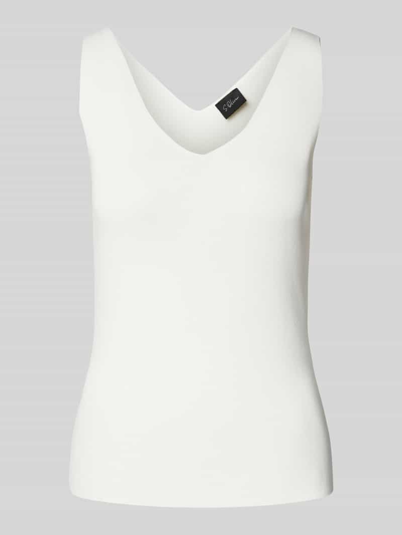s.Oliver BLACK LABEL Slim fit top in een fijne viscosemix