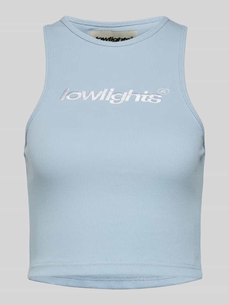 Korte tanktop met labelstitching, model 'BASIC'