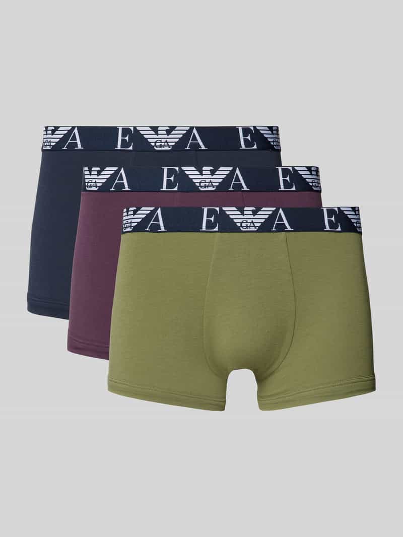 Emporio Armani Boxershort met elastische band met label in een set van 3 stuks