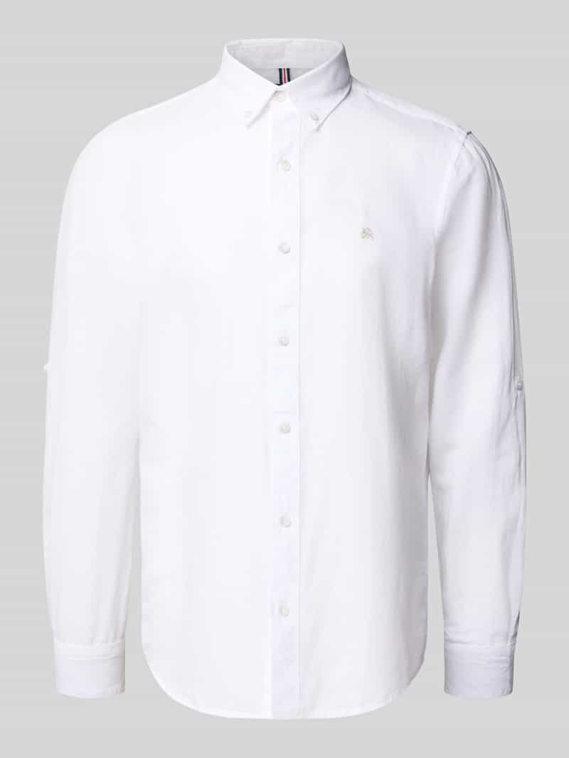 Lerros Regular fit linnen overhemd met button-downkraag