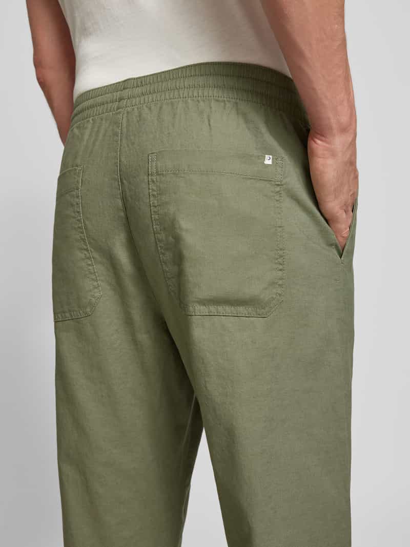 Tom Tailor Denim Loose fit wijde broek van een mix van linnen en katoen model 'LOOSE'
