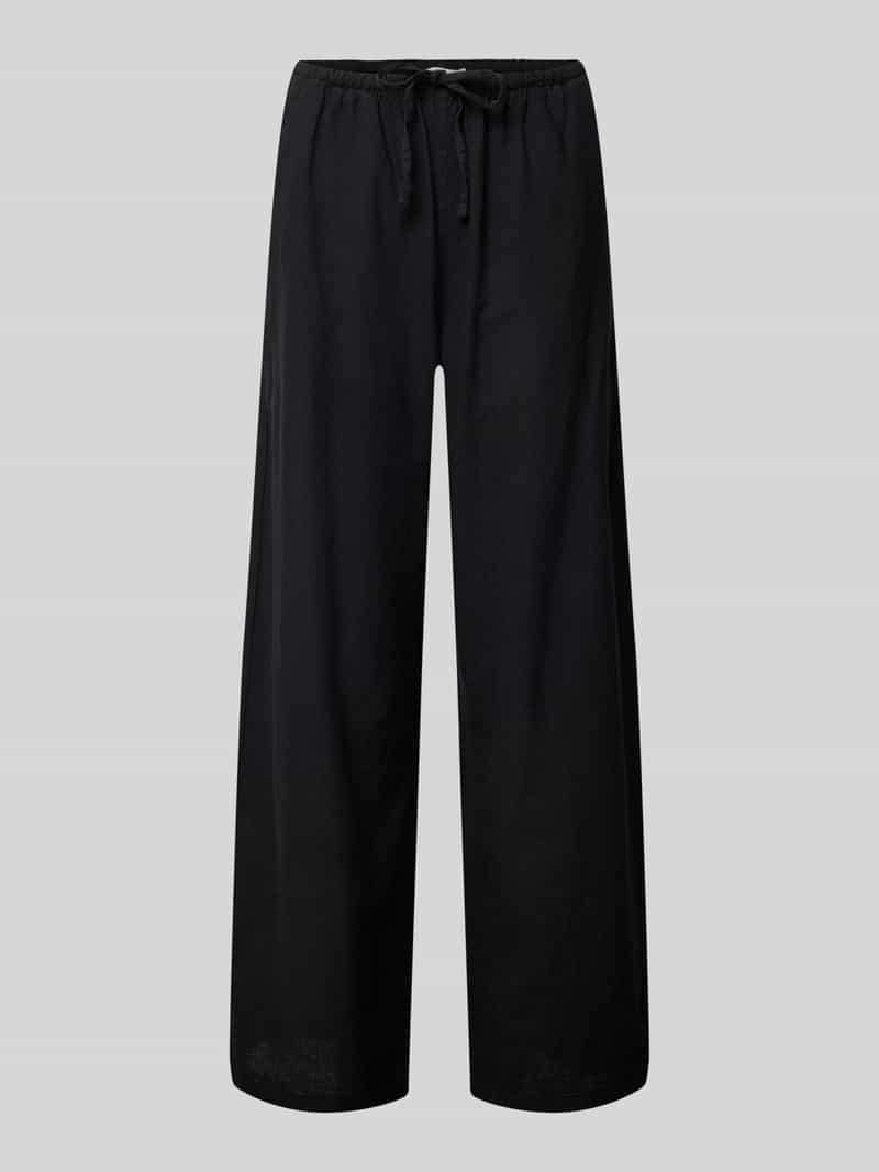 Gina Tricot Wide leg linnen broek met tunnelkoord