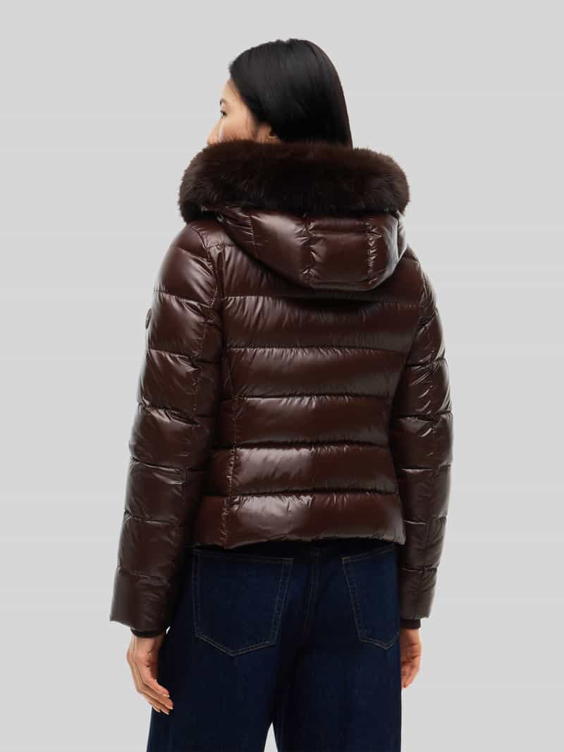 Tommy Hilfiger Regular fit buffer jacket met afneembare bontcapuchon