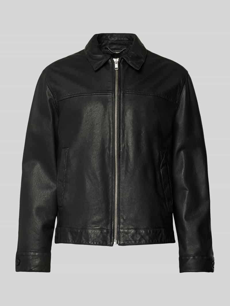 drykorn Leren jack met strookzakken model 'RIKKA'