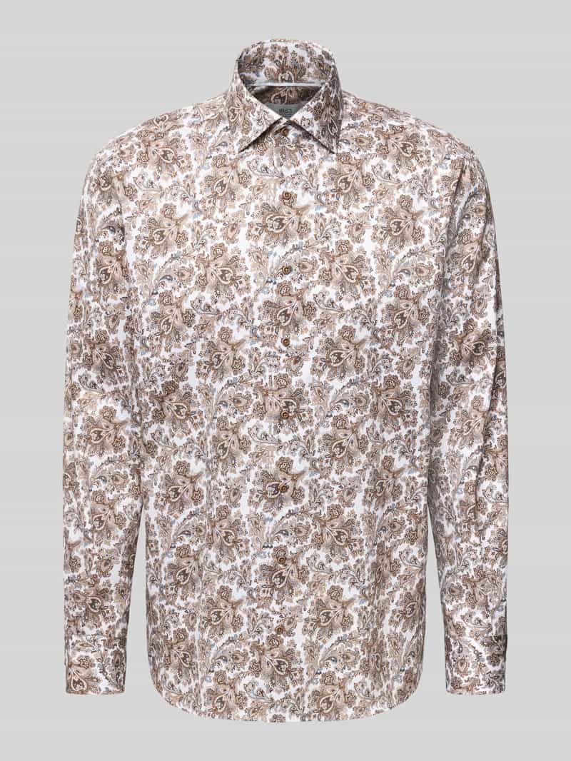 Eterna Modern fit vrijetijdsoverhemd met kentkraag