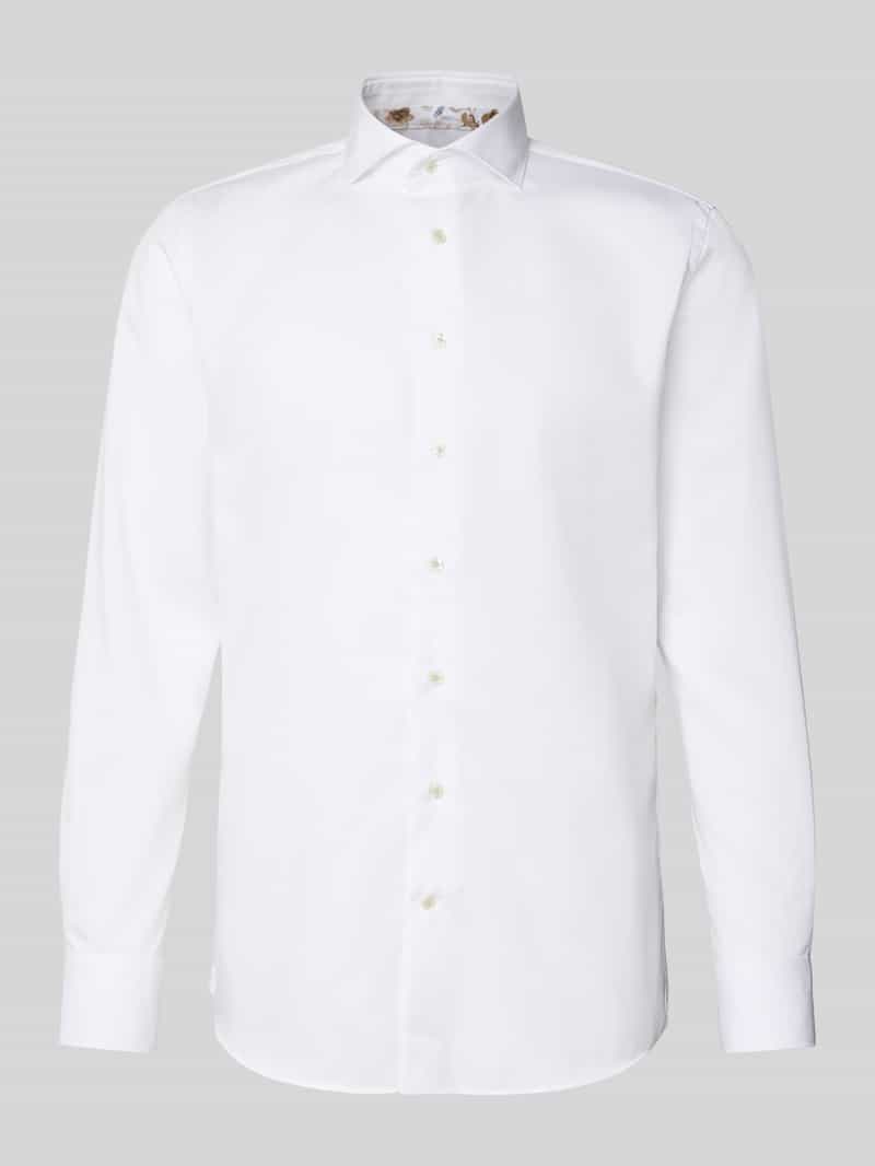 Profuomo Slim fit zakelijk overhemd met haaikraag