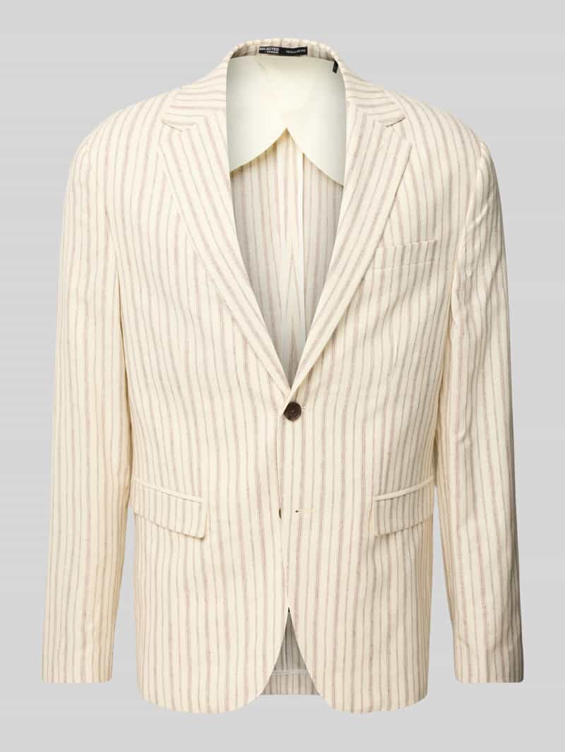 Selected Homme Regular fit colbert van een mix van linnen en katoen model 'HENLEY'