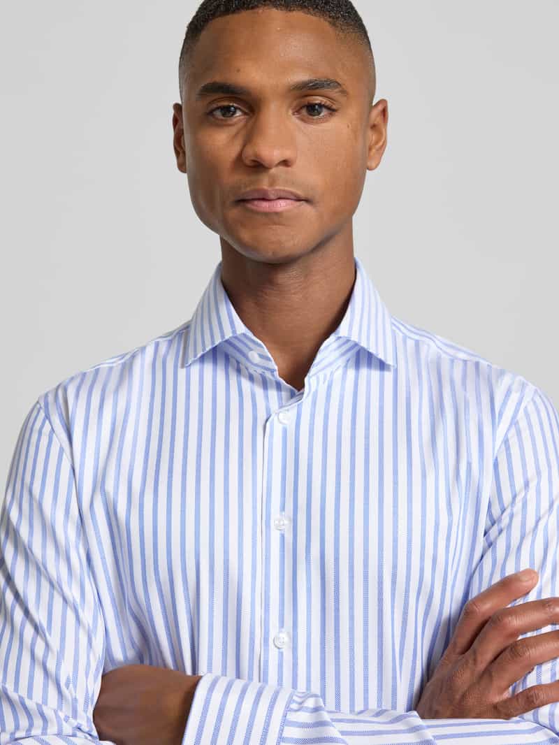 seidensticker Slim fit zakelijk overhemd van katoen met kentkraag