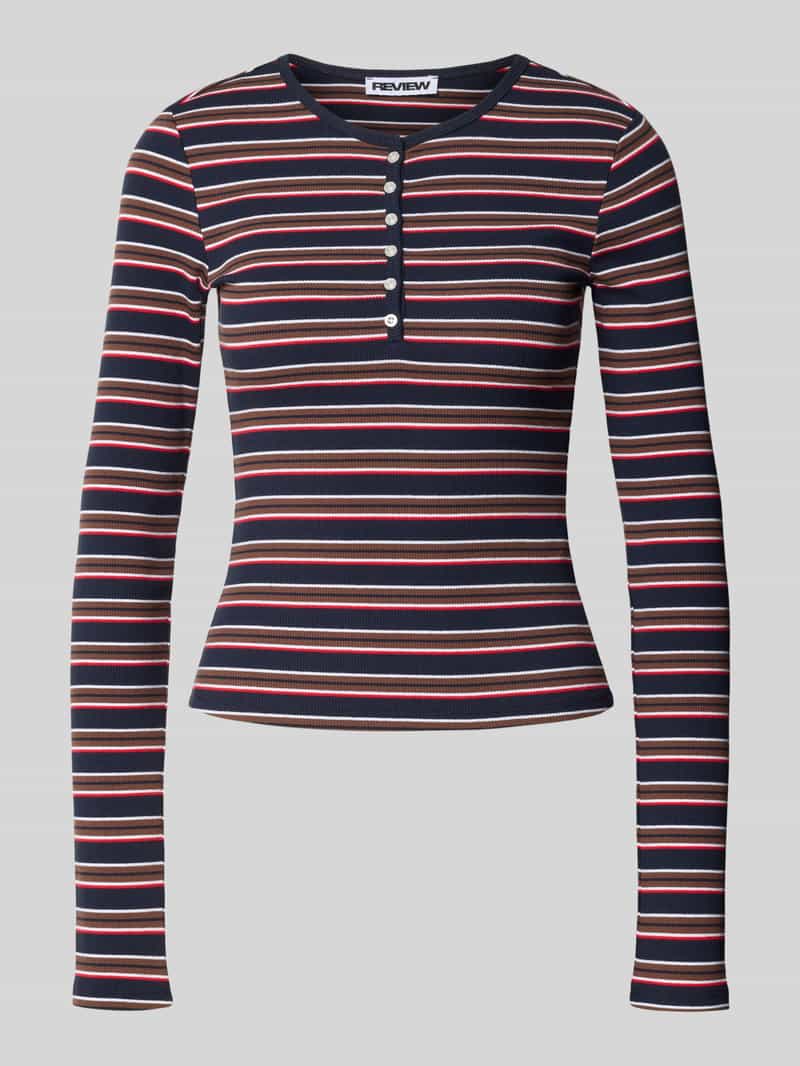 Shirt met lange mouwen met henley-kraag