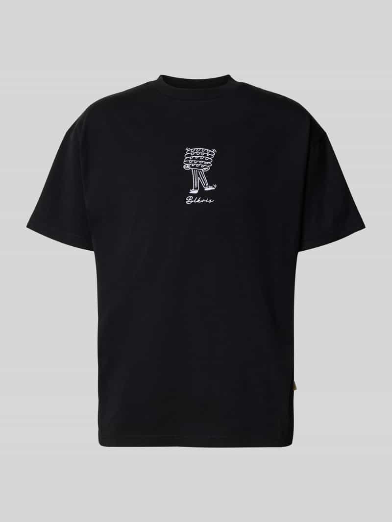 BLKVIS T-shirt met motief- en labelstitching model 'BAKERY'