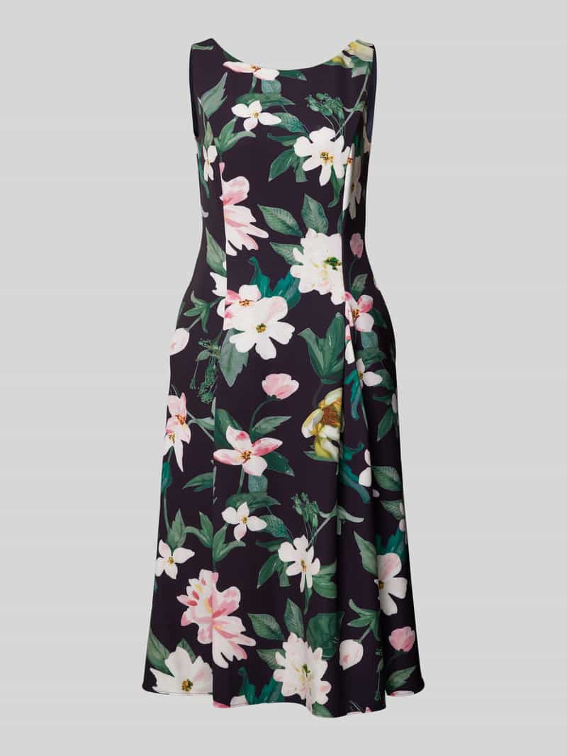 Vera Mont Knielange cocktailjurk met ronde hals