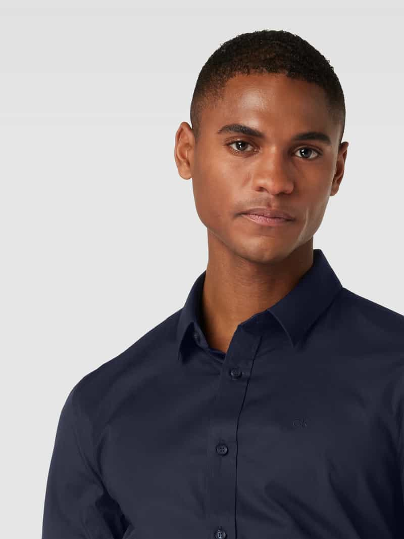 CK Calvin Klein Slim fit zakelijk overhemd met kentkraag model 'POPLIN'