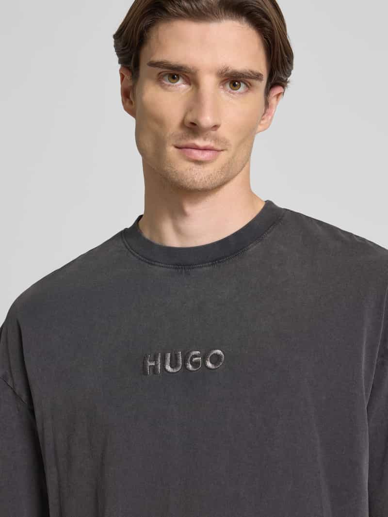 HUGO Oversized T-shirt van puur katoen model 'DELW'