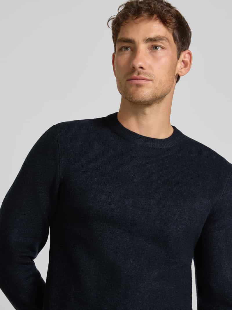 casual friday Regular fit gebreide pullover met ronde hals model 'Heine'