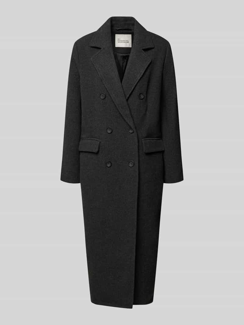 My Essential Wardrobe Lange jas van wolmix met reverskraag model 'Frannie'