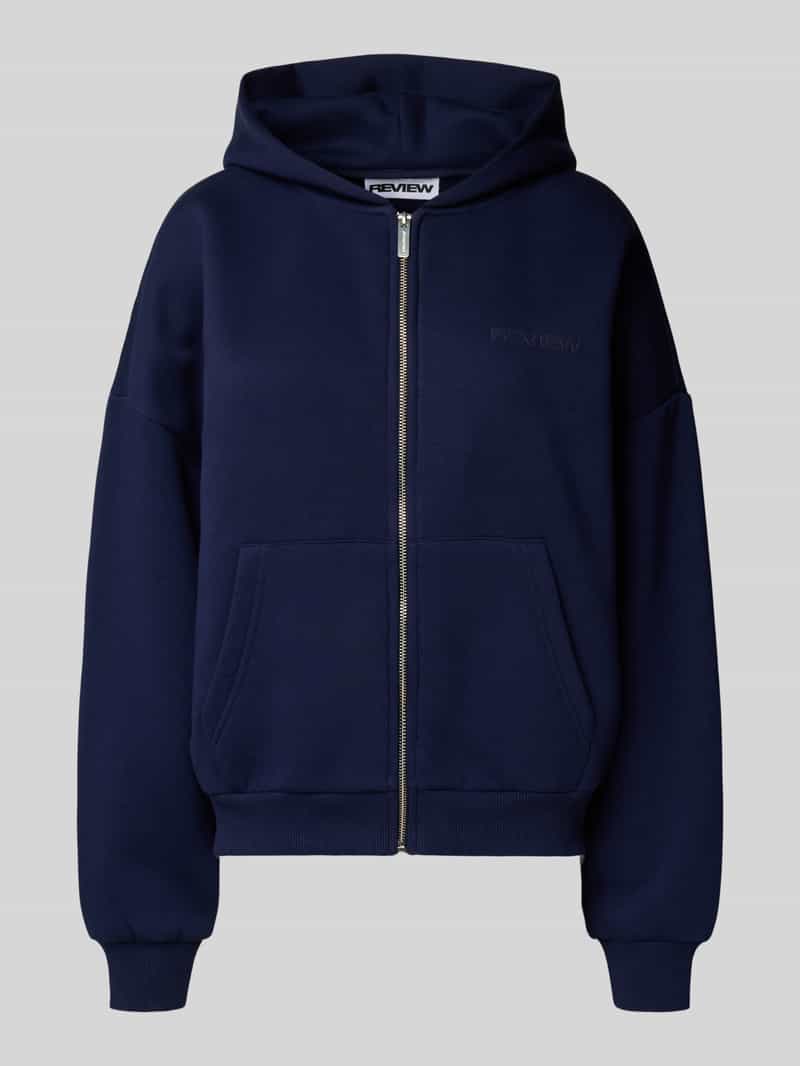 Review Regular fit sweatjack met kangoeroezak model 'Basic'