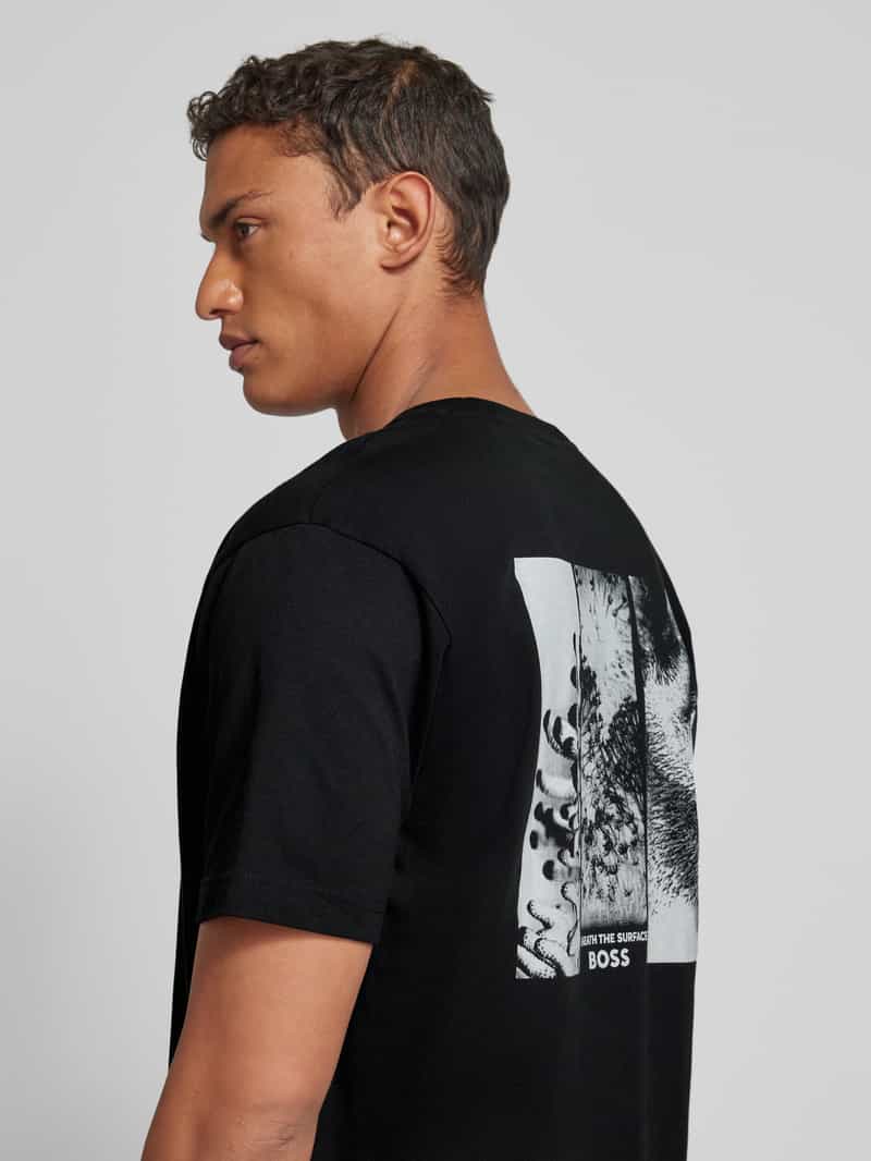 Boss Orange T-shirt met labelprint model 'Coral'