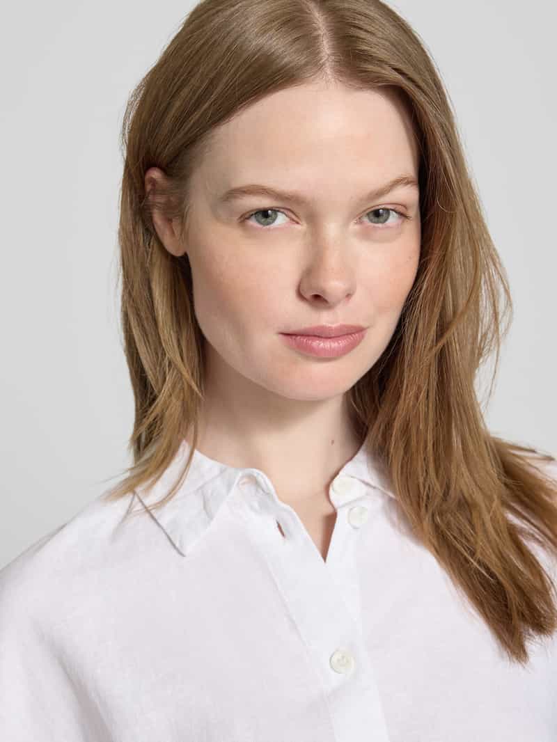 Vero Moda Regular fit overhemdblouse van een mix van linnen en viscose model 'LINN'