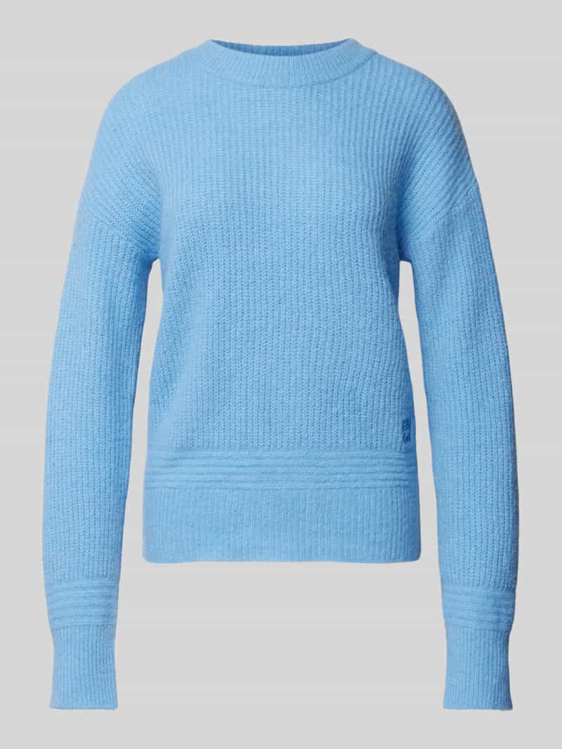 HUGO Gebreide pullover met labelstitching, model 'Scevanu'