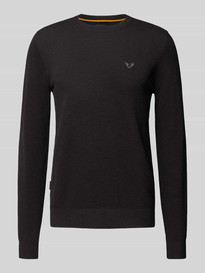 PME Legend Gebreide pullover met logostitching model 'Ricecorn'