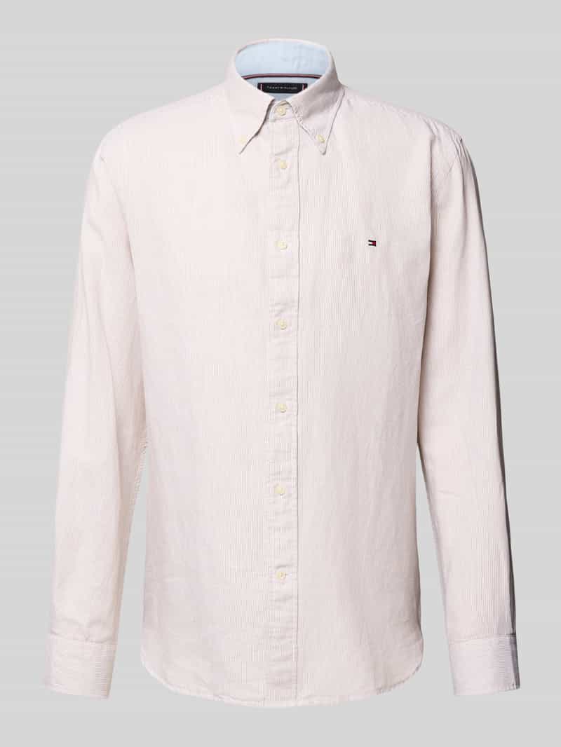 Tommy Hilfiger Regular fit vrijetijdsoverhemd van een mix van katoen en linnen