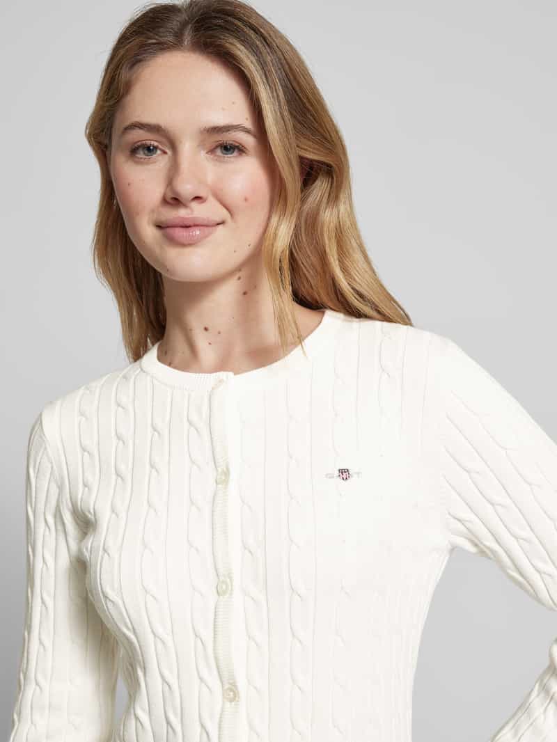 Gant Gebreid jack met kabelpatroon