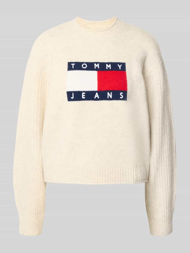 Tommy Jeans Korte gebreide pullover met wol