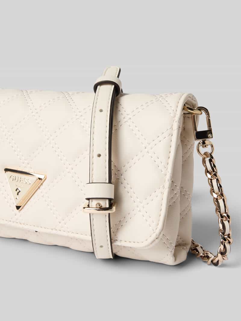Guess Clutch met doorgestikte naden en labelapplicatie model 'GIULLY II'