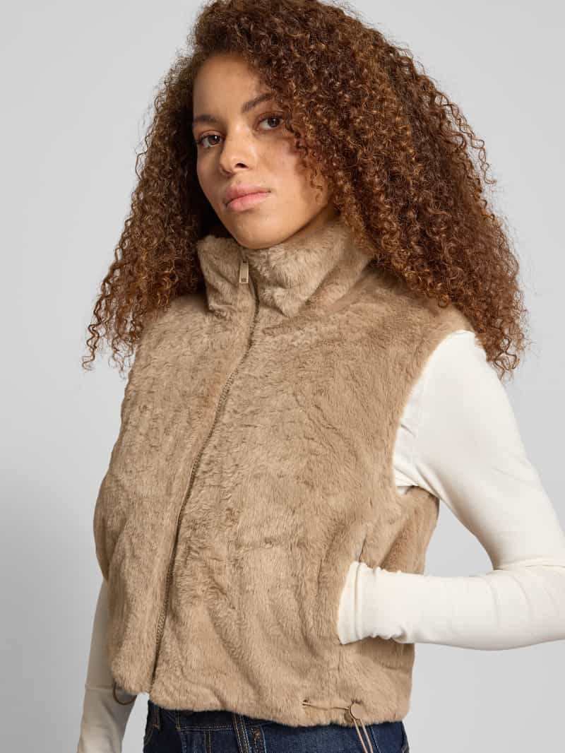 Only Boxy fit gilet in imitatiebont model 'DANA LIFE'
