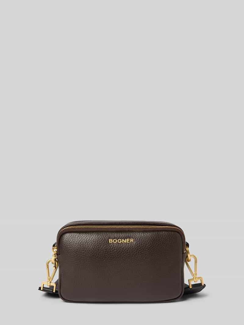 Bogner Schoudertas van leer met labelapplicatie, model 'wallis avy'