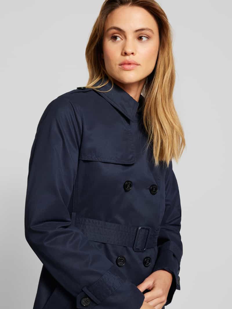 s.Oliver RED LABEL Slim fit trenchcoat van katoenmix met gestreepte voering