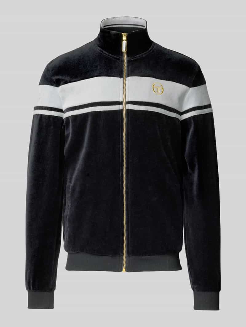 Sergio Tacchini Sweatjack met opstaande kraag en labelstitching model 'DAMARINDO'