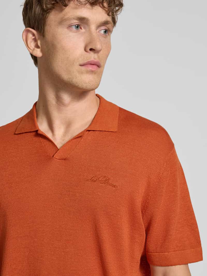 Les Deux Regular fit poloshirt van een mix van linnen en katoen model 'Emmanuel'