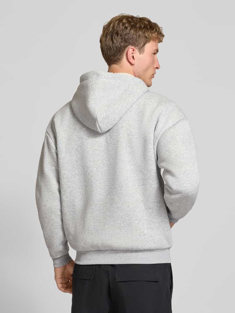 REVIEW Regular fit sweatjack van katoenmix met voering van teddybont