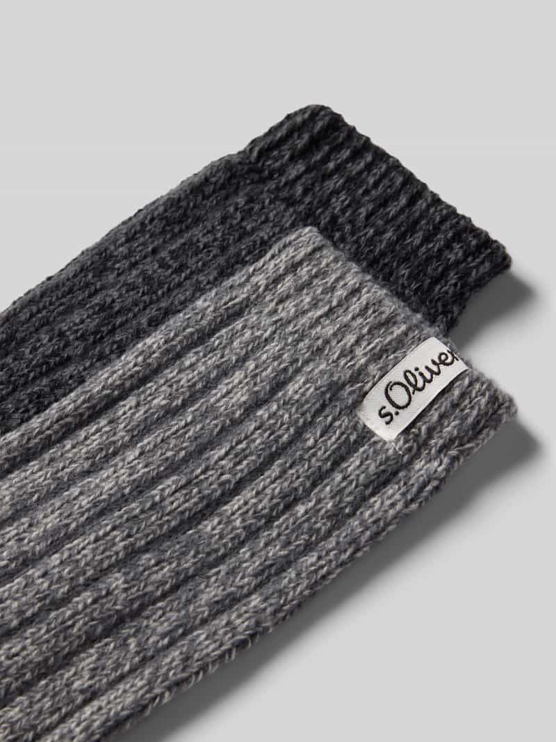 s.Oliver RED LABEL Gebreide sokken met ribboordjes in een set van 2 paar