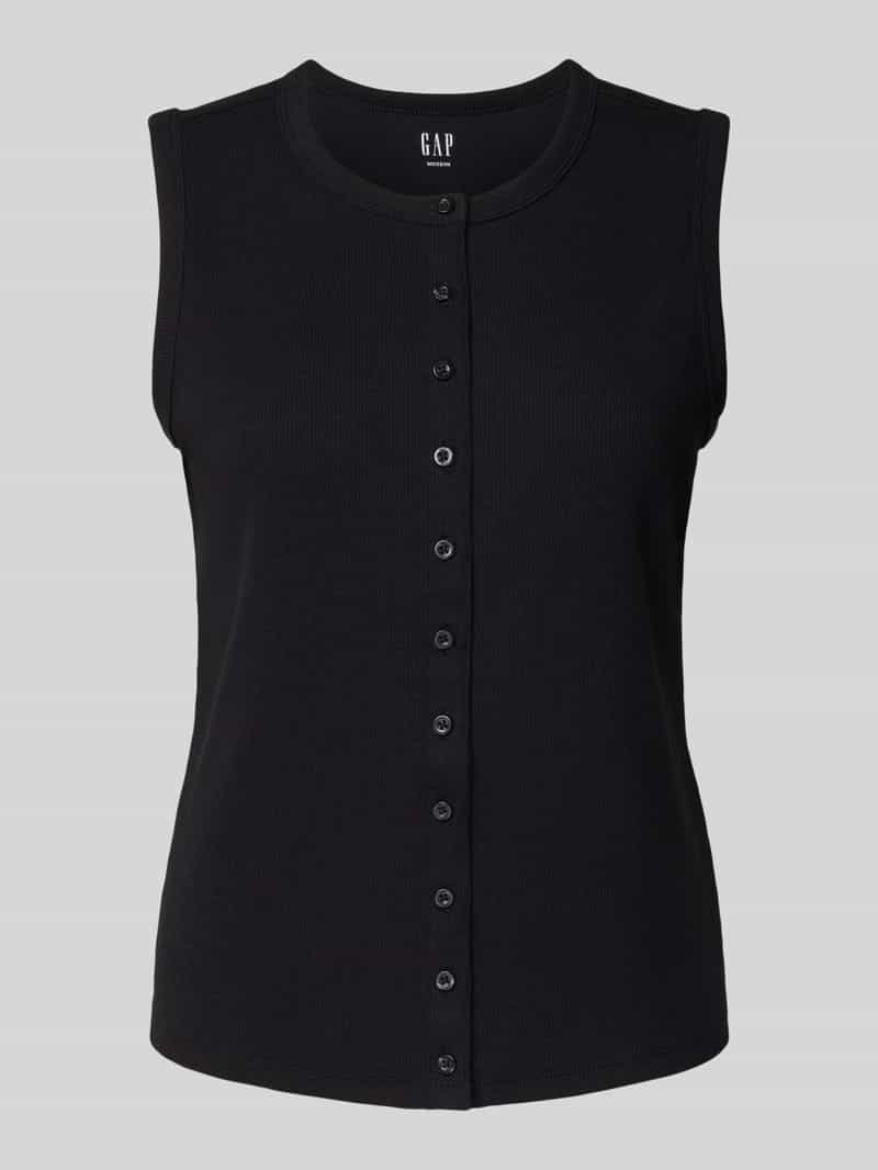 GAP Top met bandjes in riblook met knoopsluiting