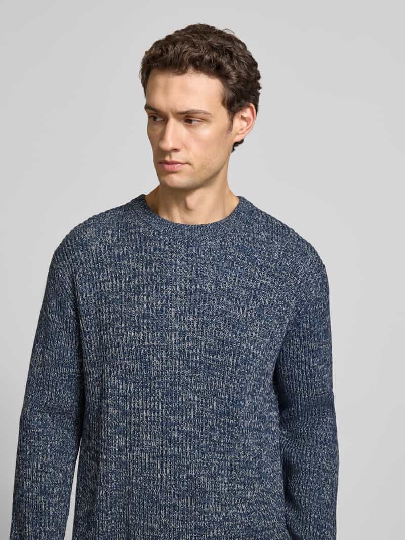 Selected katoenen regular fit gebreide trui - donkerblauw, foto 5
