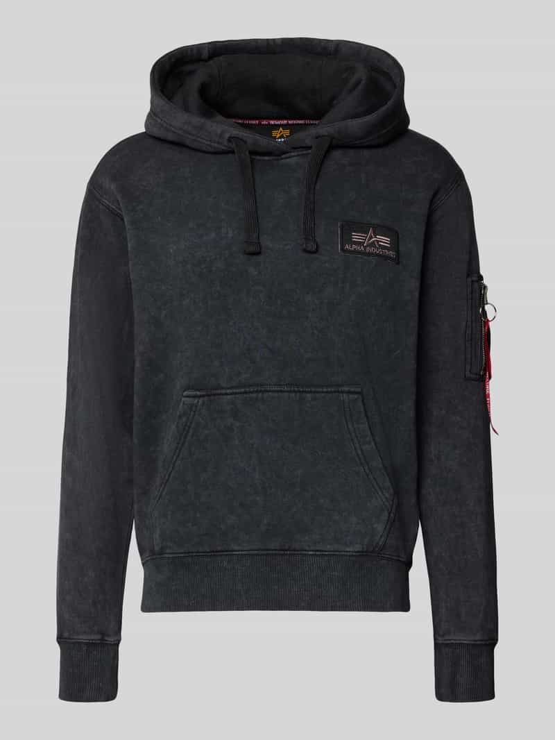 Alpha industries relaxed fit hoodie van katoenmix met logopatch