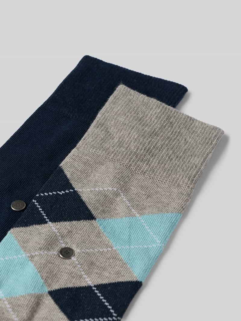 Burlington Sokken met labeldetail in een set van 2 paar