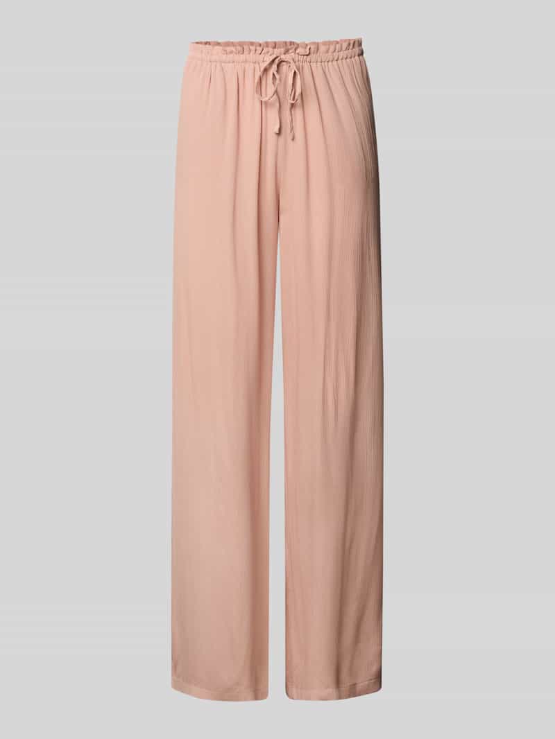 Review Wide leg stoffen broek met tunnelkoord