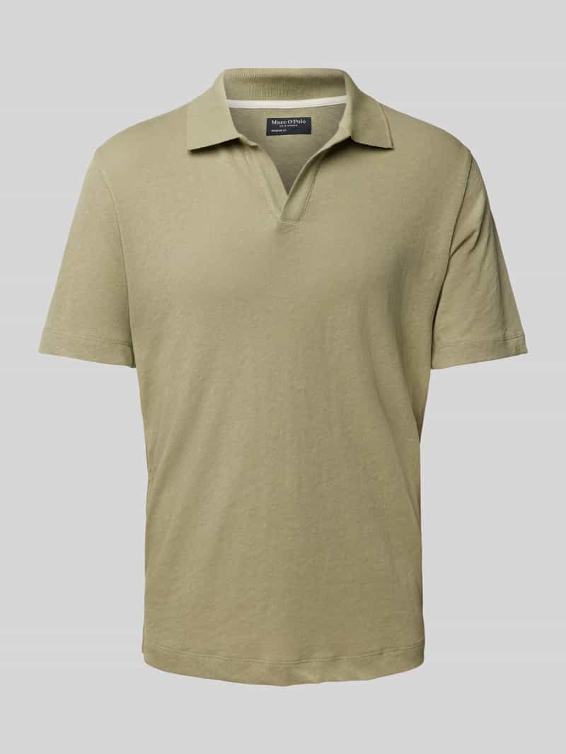 Marc O'Polo Regular fit poloshirt van een mix van katoen en linnen
