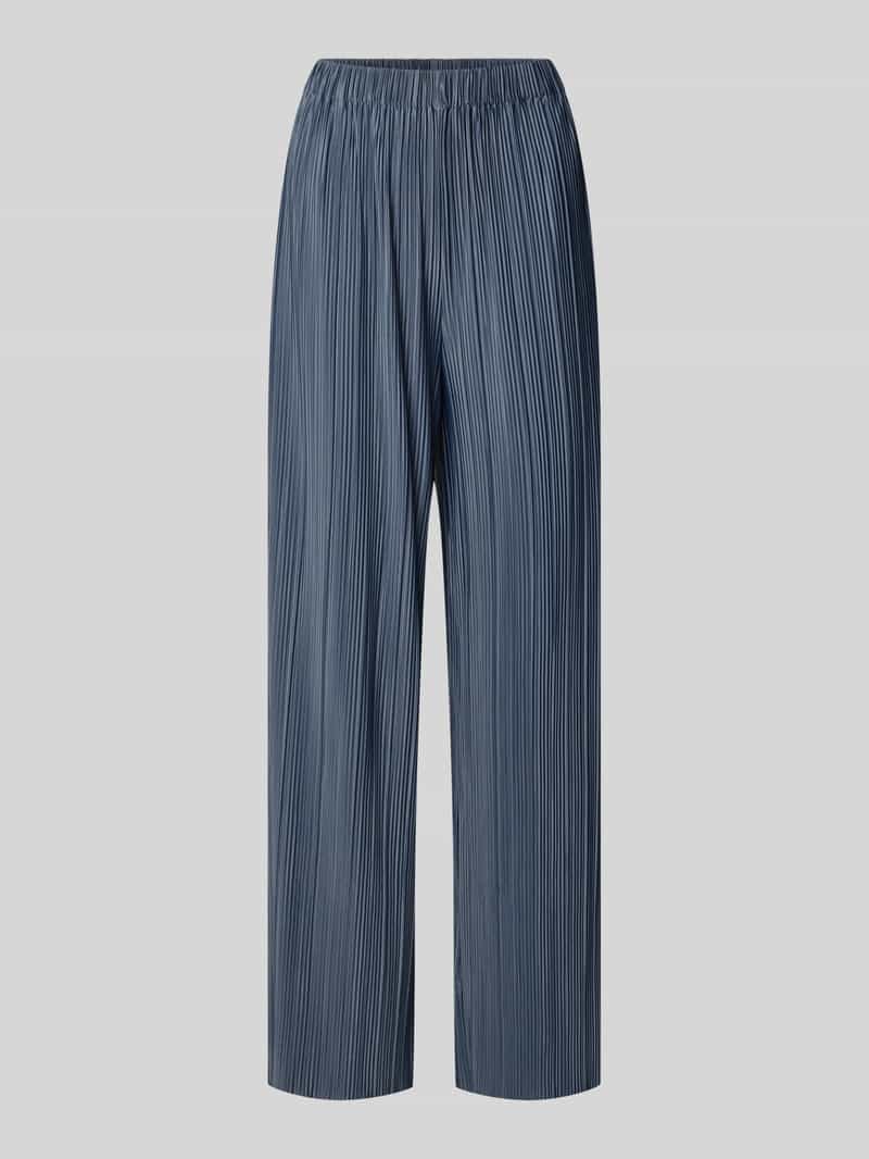 wide fit stoffen broek in plissé-look model 'Uma'