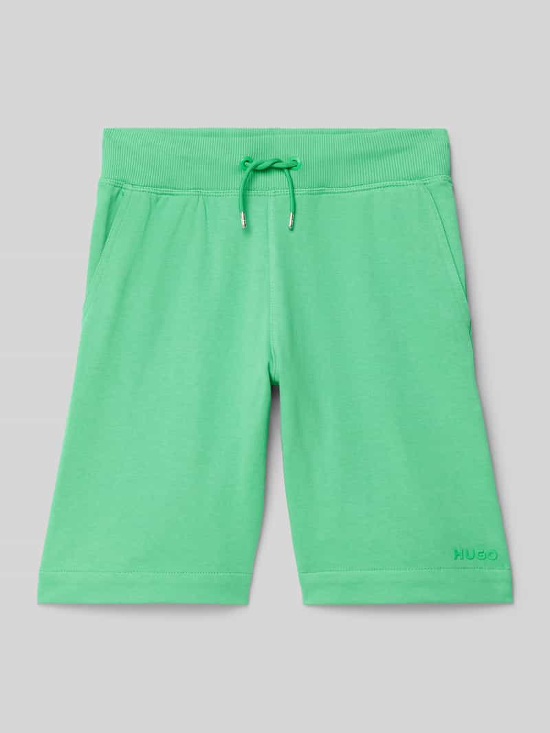 HUGO Regular fit sweatshorts met labelprint
