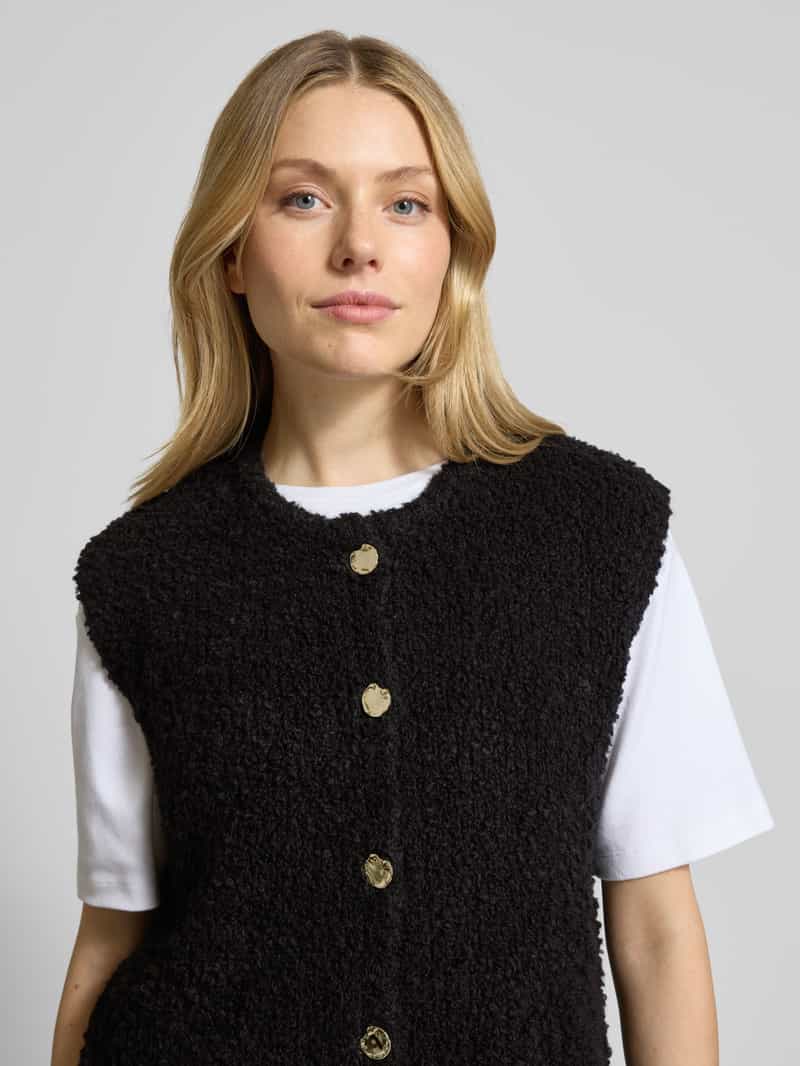 VILLA SOPHIE Loose fit mouwloos vest met Mix van wol en mohair en viscose Model 'VIOLA'