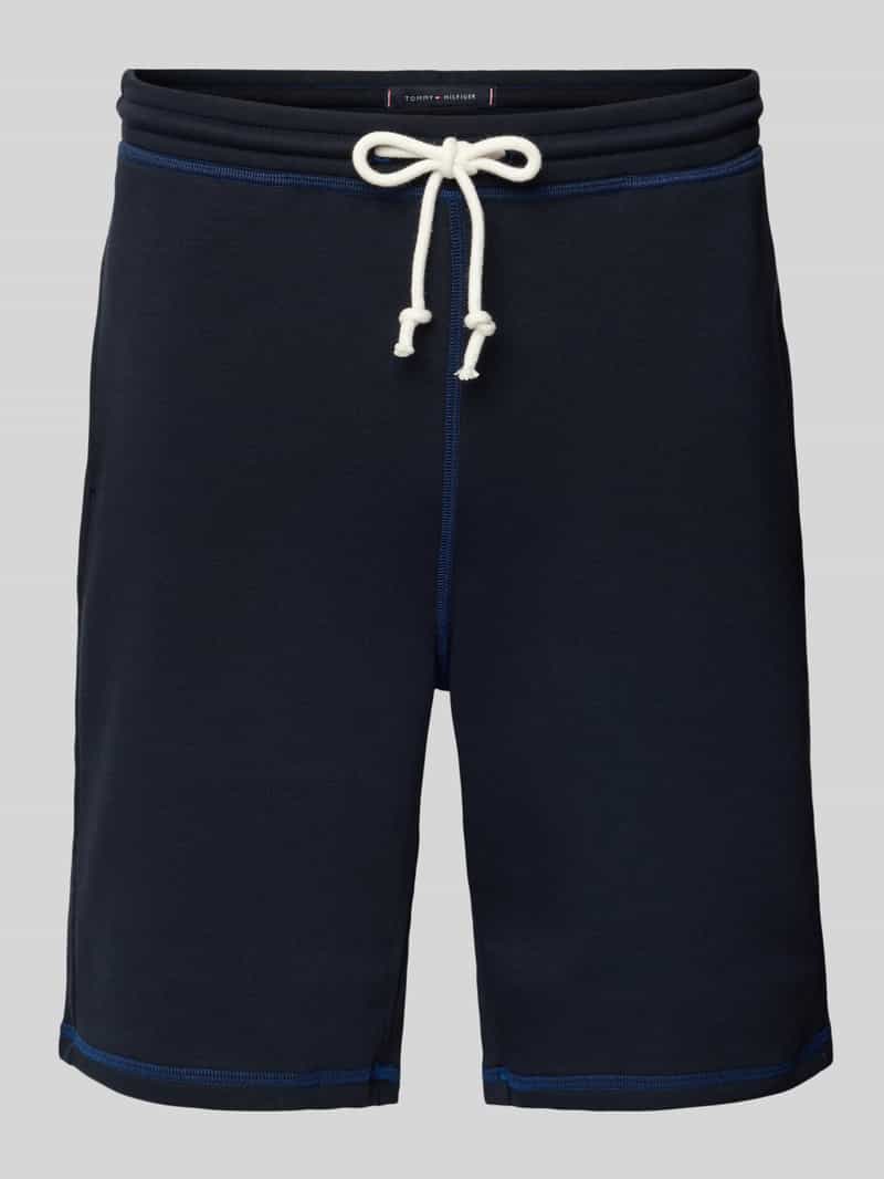 Regular fit korte loungebroek van katoenmix