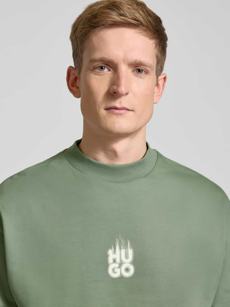 HUGO Sweatshirt met labelprint model 'Durungu'