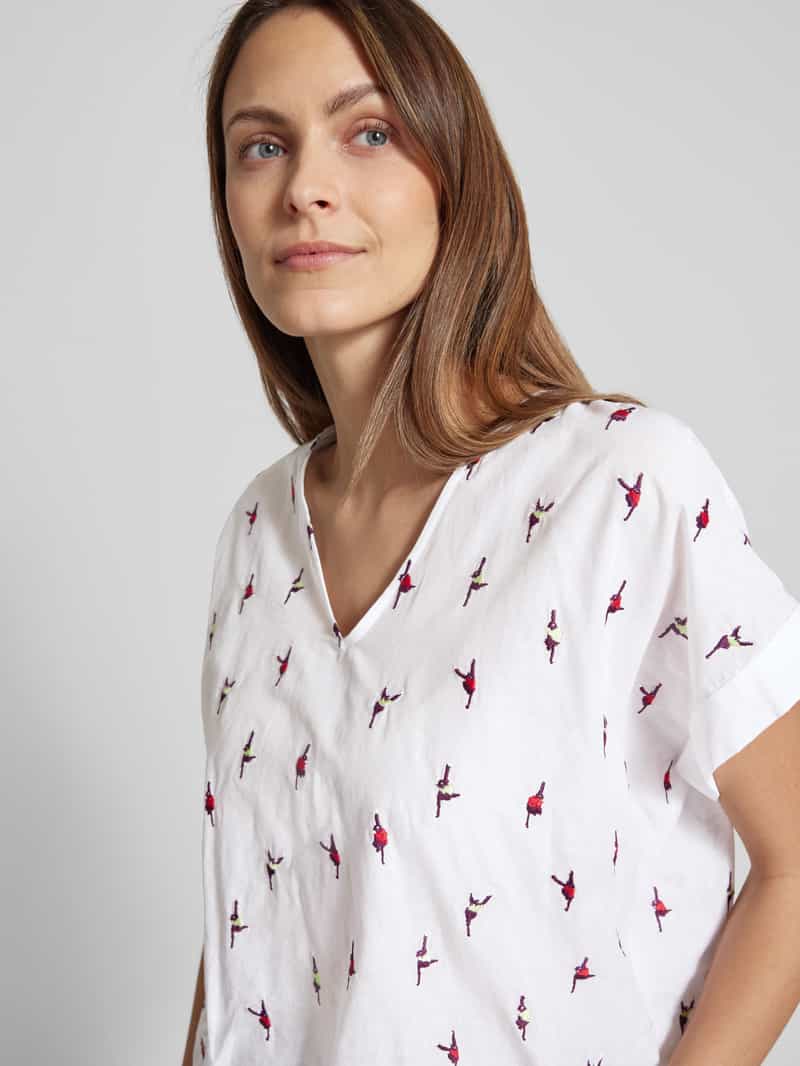 LANIUS Regular fit blouse met V-hals