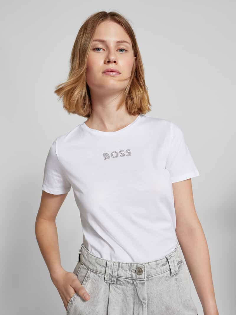 Boss Orange T-shirt met strass-steentjes model 'Eloga'
