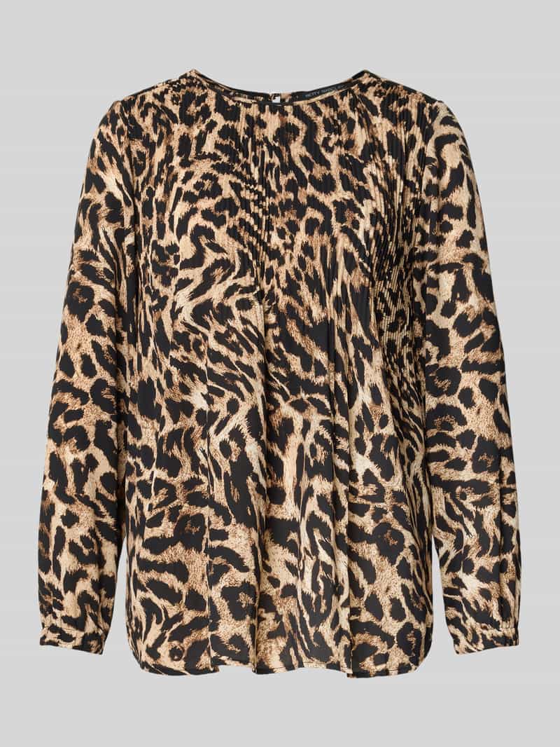 Betty Barclay Regular fit blouse met plissévouwen en knoopsluiting
